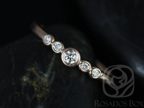 Bubbly 14kt Rose Gold Round Bezel Diamond Stack Ring, Rosados Box - Rosados Box