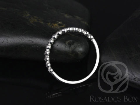 Petite Bubbles 14kt WITHOUT Milgrain Bezel Set Diamond HALFWAY Eternity Ring - Rosados Box