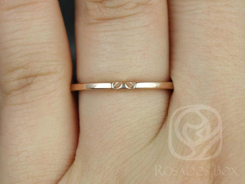 14kt Gold PLAIN Matching Band to Eloise 6/6.5/7/7.5/8mm Notched Wedding Ring - Rosados Box