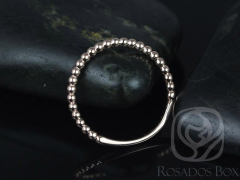 Rosados Box 14kt Rose Gold Petite Buddha Beads Plain Wedding Band - Rosados Box