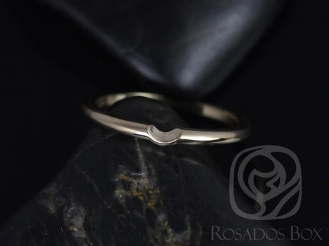 14kt Matching Band to Skinny Webster 7.5mm Notched Wedding Ring - Rosados Box