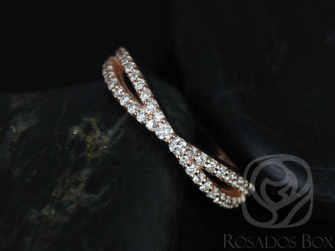 Skinny Lima 14kt Dainty Infinity Pave Diamond Ring - Rosados Box