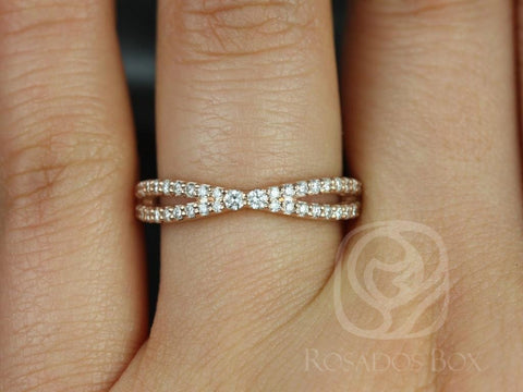 Ready to Ship Skinny Lima 14kt YELLOW Gold Infinity Criss Cross Diamond Ring - Rosados Box