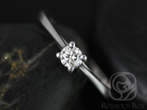 Rosados Box Ready to Ship Patricia 3.5mm 14kt YELLOW Gold Round Diamond Cathedral Looped Solitaire Engagement Ring - Rosados Box