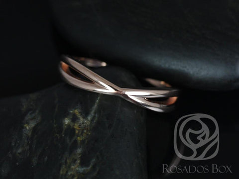 PLAIN Skinny Lima 14kt Infinity Criss Cross Ring - Rosados Box