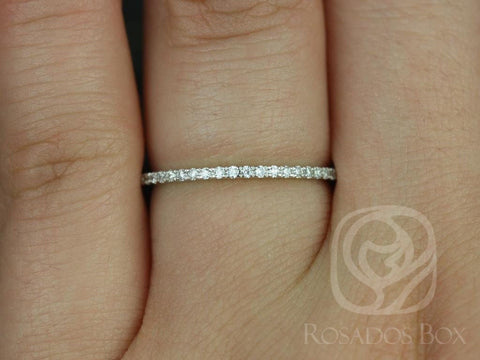 14kt Matching Band to 5mm Barra/5mm & 6mm Kitana Diamond HALFWAY Eternity Ring - Rosados Box