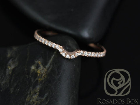 14kt Gold Matching Band to Dora 8mm Diamonds ALMOST Eternity Ring - Rosados Box