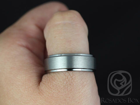 Ricky 8mm Tungsten Raised Edge Duo Finish Band